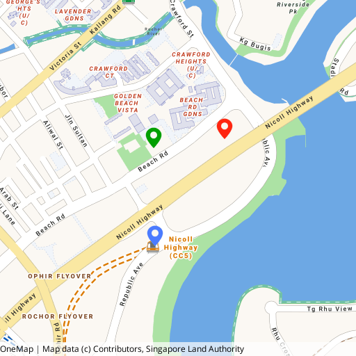 Aurea location map — 802 Beach Road, Nicoll Highway, Kampong Glam