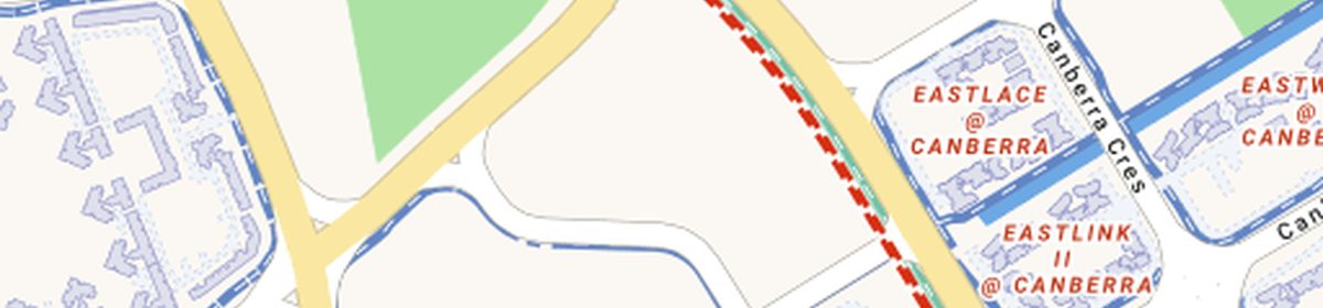OneMap view of the Canberra precinct — Bukit Canberra hub and Canberra Plaza