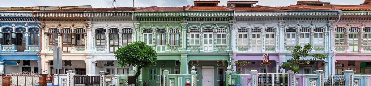 Conserved Peranakan terrace houses on Koon Seng Road