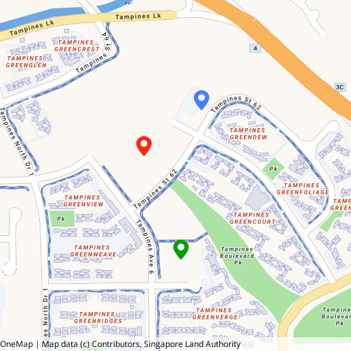 Parktown Residence location map — 3 Tampines Street 62, Tampines North