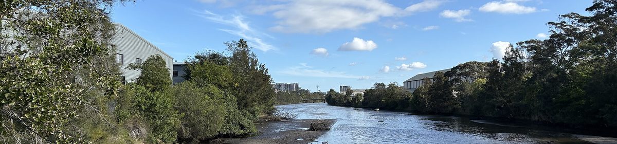 Alexandra Canal, about 200 m from Penrith — the development's linear-park frontage