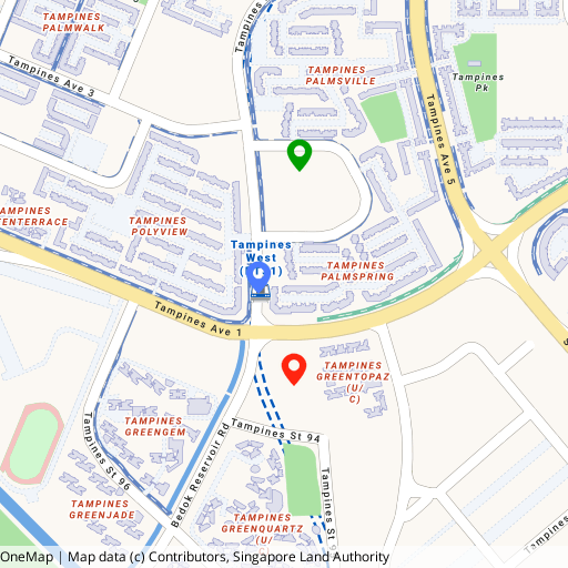 Pinery Residences location map — Bedok Reservoir Road, beside Tampines West MRT (DT31)