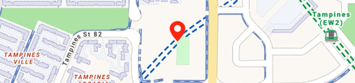 OneMap view of the Tampines regional centre near Rivelle Tampines