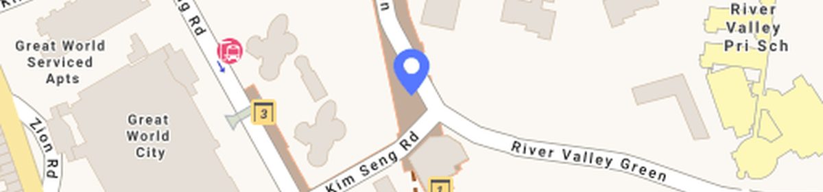 OneMap view of Great World MRT (TE15) beside River Green