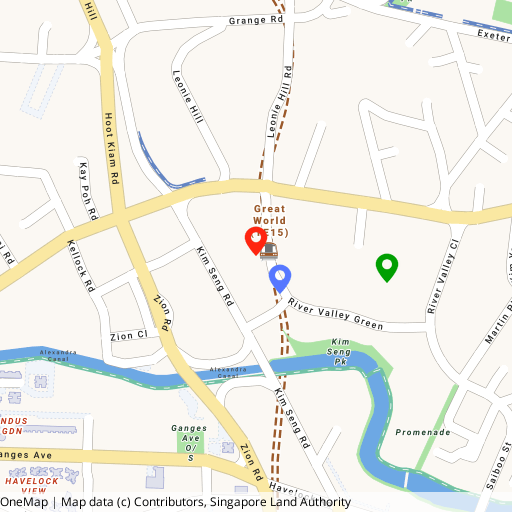 River Green location map — River Valley Green, connected to Great World MRT (TE15)