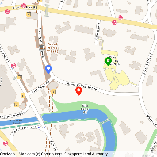 River Modern location map — River Valley Green, connected to Great World MRT (TE15)