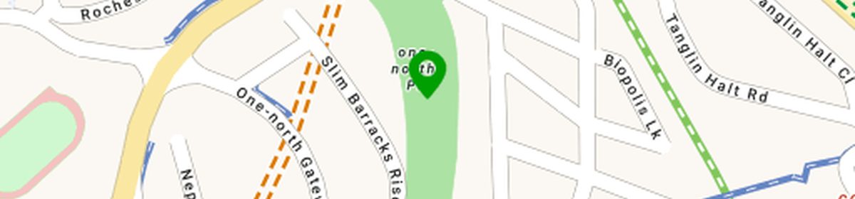 OneMap view of One-North Park, the nearest major green space to Skye At Holland