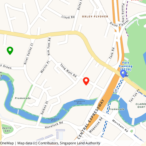 The Robertson Opus location map — Unity Street, between Fort Canning MRT (DT20) and the Singapore River
