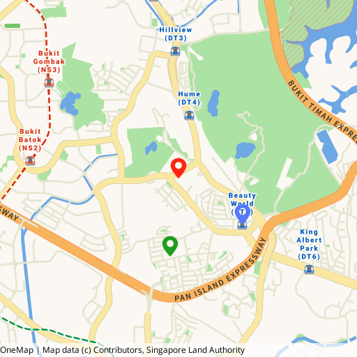 The Sen location map — Jalan Jurong Kechil in Upper Bukit Timah, about 1.1 km from Beauty World MRT (DT5) and near Bukit Timah Primary School