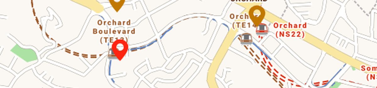 OneMap view of the Orchard / Tanglin retail belt around UpperHouse