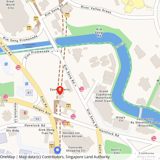 Zyon Grand location map — Kim Seng Road, directly over Havelock MRT (TE16)